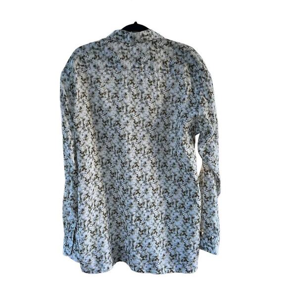 Steel Premium Men's 100% Linen Printed Button Down Shirt Size 46" - Picture 8 of 10